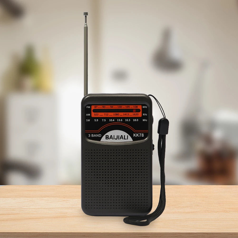 Outdoor Radio Dual Band Stereo Radio SW/AM/FM Pocket Pointer Radio LCD Display Battery Operated for Indoor Outdoor Emergency Use
