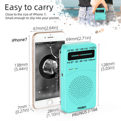 New  J-166 Portable Pocket Radio AM/FM 2-Band Mini Portable Radio For Running Walking AA Battery Transistor Radio FM Receiver