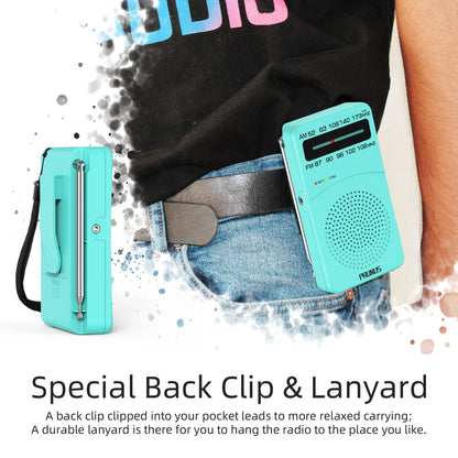 New  J-166 Portable Pocket Radio AM/FM 2-Band Mini Portable Radio For Running Walking AA Battery Transistor Radio FM Receiver