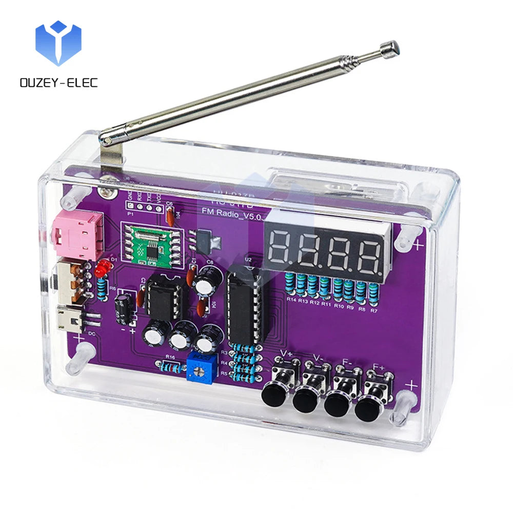 HU-017B Radio DIY Kit RDA5807S 87~108MHz FM Radio Electronic Teaching Experiment Soldering Practice Module