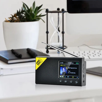 Portable Digital Radio Bluetooth-compatible 5.0 2.4 inch LCD Display DAB/FM Receiver Rechargeable Lightweight Home Radio