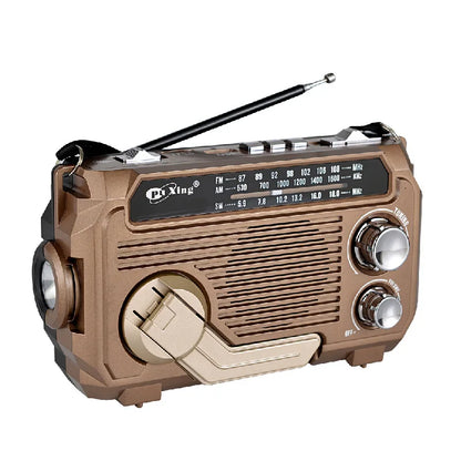 Hand Crank Radio Emergency Weather Radio Portable Power Bank Usb/Solar/Hand Crank Charging, Bluetooth Loud Volume
