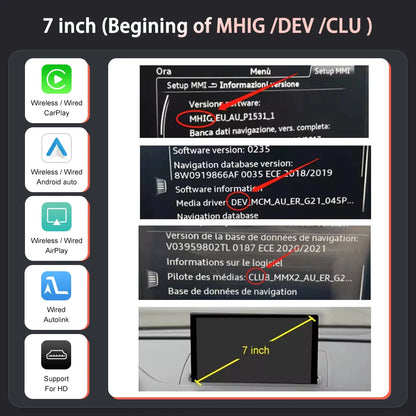 Road Top Wireless CarPlay Android Auto Decoder for Audi A3 2013-2018 with AirPlay Mirror Link Car Play Rear Camera BT Functions