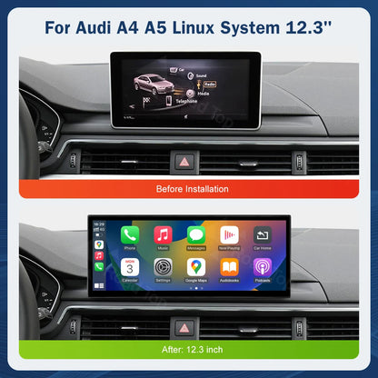12.3inch Multimedia Display Touch Screen For Audi A4 S4 A5 S5 2014-2019 Airplay Miracast Function Wireless Carplay Android Auto