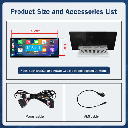 12.3inch Multimedia Display Touch Screen For Audi A4 S4 A5 S5 2014-2019 Airplay Miracast Function Wireless Carplay Android Auto