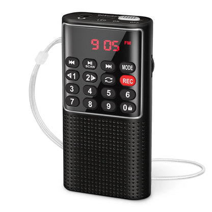 PRUNUS J-328 Mini Portable Pocket FM Radio Handheld MP3 Walkman Radios with Recorder Rechargeable Battery For Walkman Go Hiking