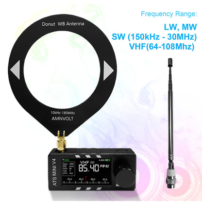 AMNVOLT V4/V3S ATS MINI SI4732 Radio ALL Band DSP Radio FM AM SSB LSB USB Receiver, built-in Hi-Z Headphone Amplifier Circuit