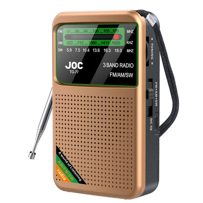 Portable Mini Full Band Radio FM AM SW Radio Built-in Speaker Emergency Pocket Radio for Indoor Outdoor Walk Jogging Gym Camping