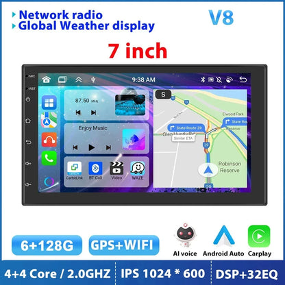 Podofo 8G 256G Car Radio GPS 2 din Android 11 Auto Carplay Universal 7" For Volkswagen Nissan Hyundai Toyota Multimedia Player