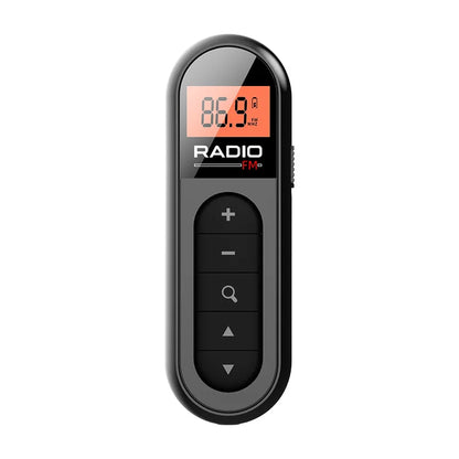 Mini Pocket FM Radio Portable 76-108MHZ Radio Receiver with Backlight LCD Display Wired 3.5mm Headphones Support Type-c Charging