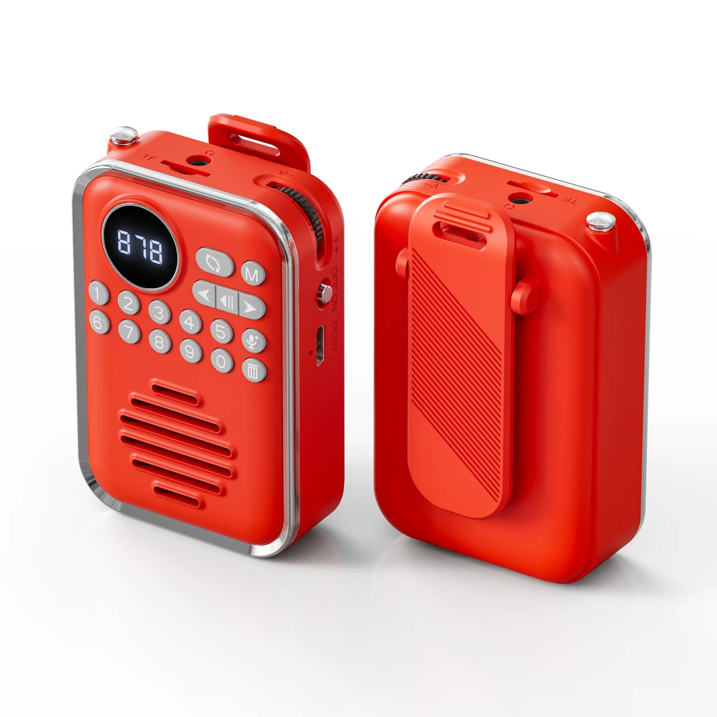 Mini Portable FM Radio HD Display Digital Radios Recevier  Wireless Bluetooth Speaker Voice Recorder Rechargeable TF Card  Playe