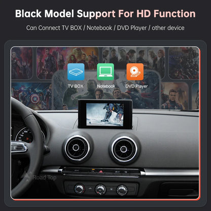 Road Top Wireless CarPlay Android Auto Decoder for Audi A3 2013-2018 with AirPlay Mirror Link Car Play Rear Camera BT Functions