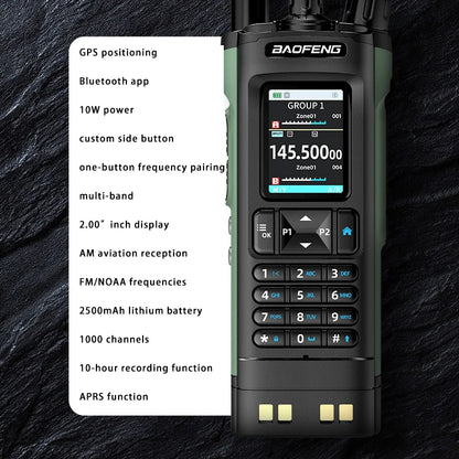 New BAOFENG DM32 Walkie Talkie DMR GPS 10W Programming Multi Band Wireless Copy Frequency Type-C DM-32UV Ham 2 Way Ra