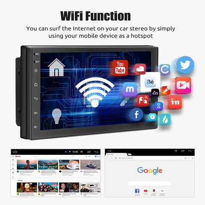 ESSGOO Android 15 Car Radio Wireless Carplay Auto 2 Din 7"/9"/10" GPS Navigator MP5 Player Glass Screen Wi-Fi FM BT Car Stereo