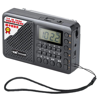 Full Band Radio Portable FM/AM/SW Receiver Rechargeable Radio TF/USB Music Player with LCD Display 3.5mm Headphone Jack