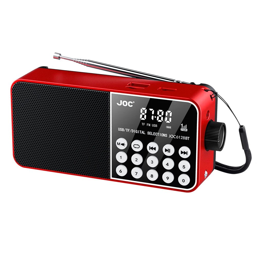 Mini Portable Radio Bluetooth-Compatible Broadcasting Player Radio LED Digital Display Stereo MP3 Player for Emergency Hurricane