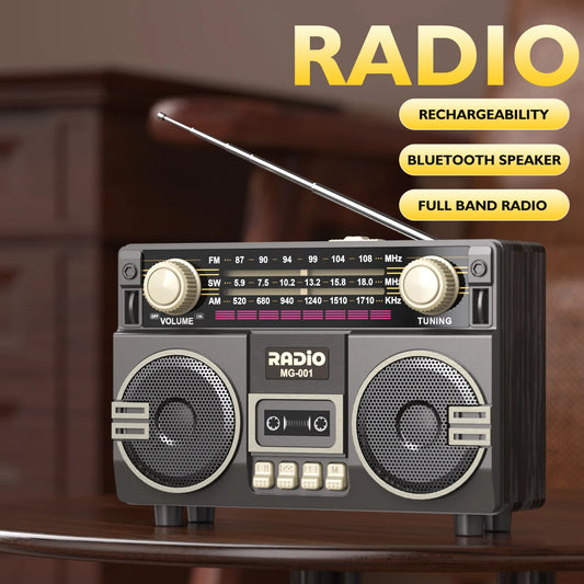 Retro multifunctional portable radio USB charging TF card player and AUX,AM/FM/SW bands,, suitable for family gatherings and out