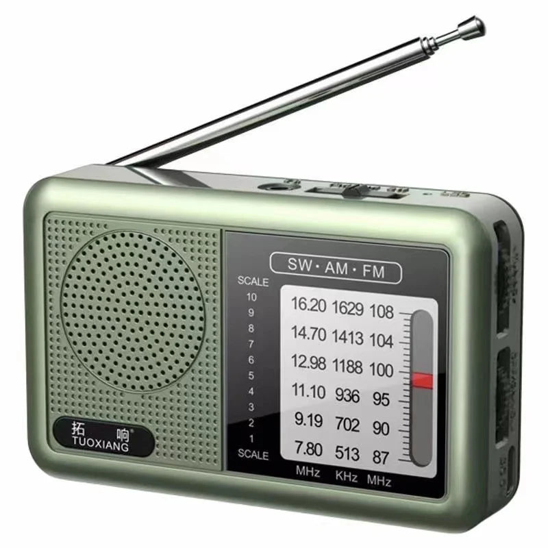 Mini Portable FM AM SW Radio High Sensitivity DSP Chip Radios Receiver Built-in Loud Volume Speaker Support 3.5mm Headphones Pla
