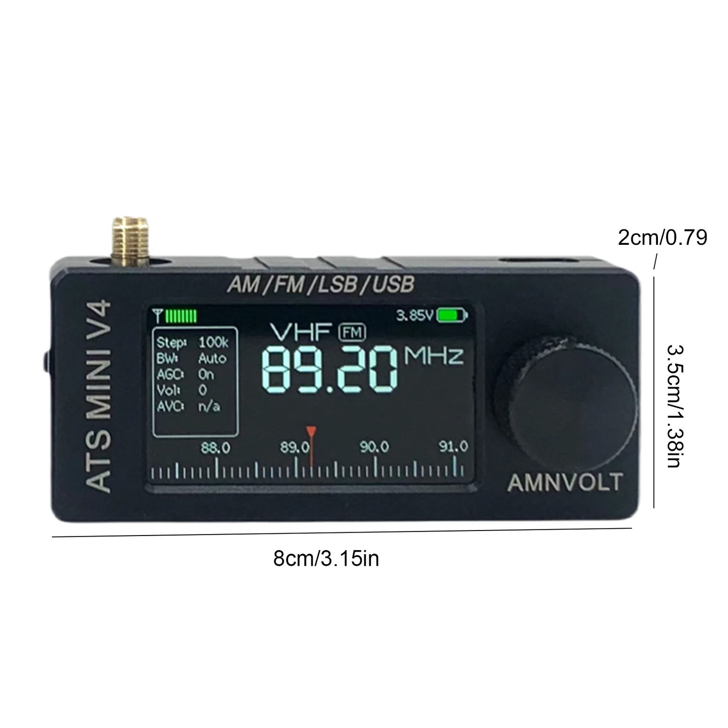 AMNVOLT V4/V3S ATS MINI SI4732 Radio ALL Band DSP Radio FM AM SSB LSB USB Receiver, built-in Hi-Z Headphone Amplifier Circuit
