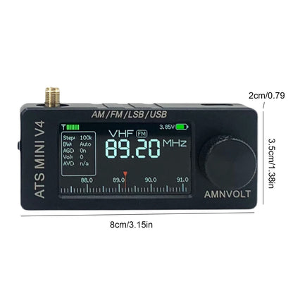 AMNVOLT V4/V3S ATS MINI SI4732 Radio ALL Band DSP Radio FM AM SSB LSB USB Receiver, built-in Hi-Z Headphone Amplifier Circuit