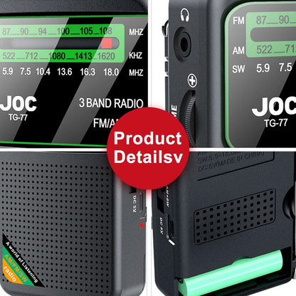 Portable Mini Full Band Radio FM AM SW Radio Built-in Speaker Emergency Pocket Radio for Indoor Outdoor Walk Jogging Gym Camping