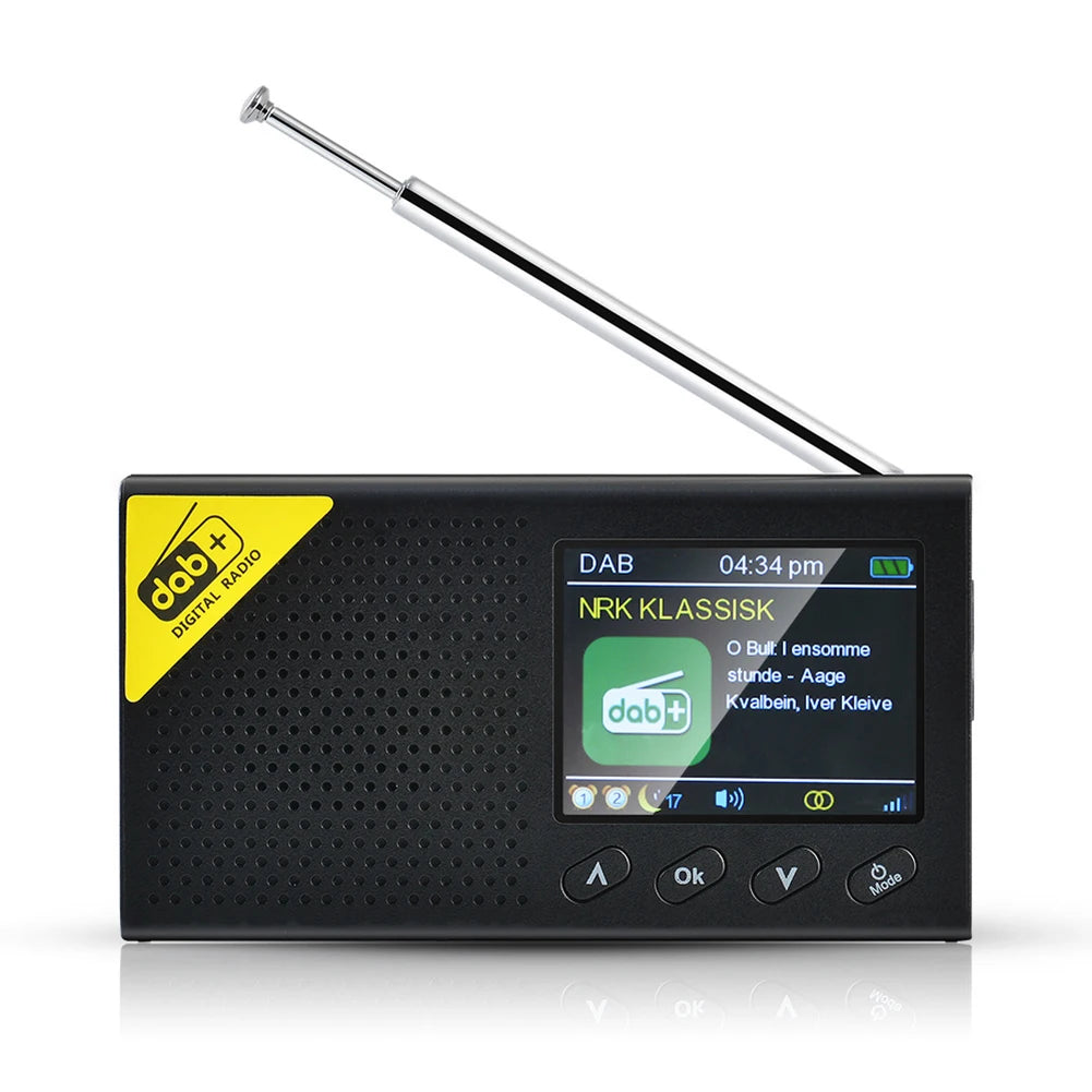 2.4 inch LCD Display Bluetooth-compatible 5.0 Digital Radio Stereo Multifunctional DAB FM Receiver Audio Broadcasting Player