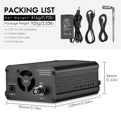 Nobsound 1W/7W Wireless FM Transmitter Broadcast Radio Station Audio-Sender for Church