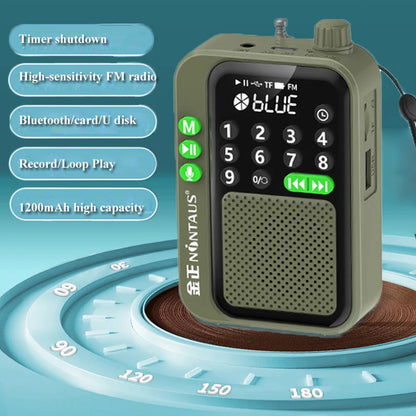 Mini Pocket FM Radio High Sensitivity Digital Radios Receiver Wireless Bluetooth Speaker with LED Display Recording Sleep Timer