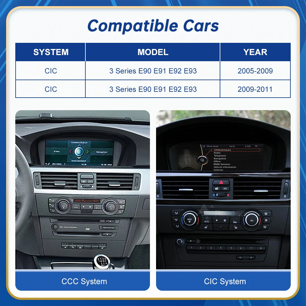 8.8inch Touch Linux Display Multimedia Player For BMW Car 3 Series E90 E91 E92 E93 2005-2011 CCC CIC GPS Carplay