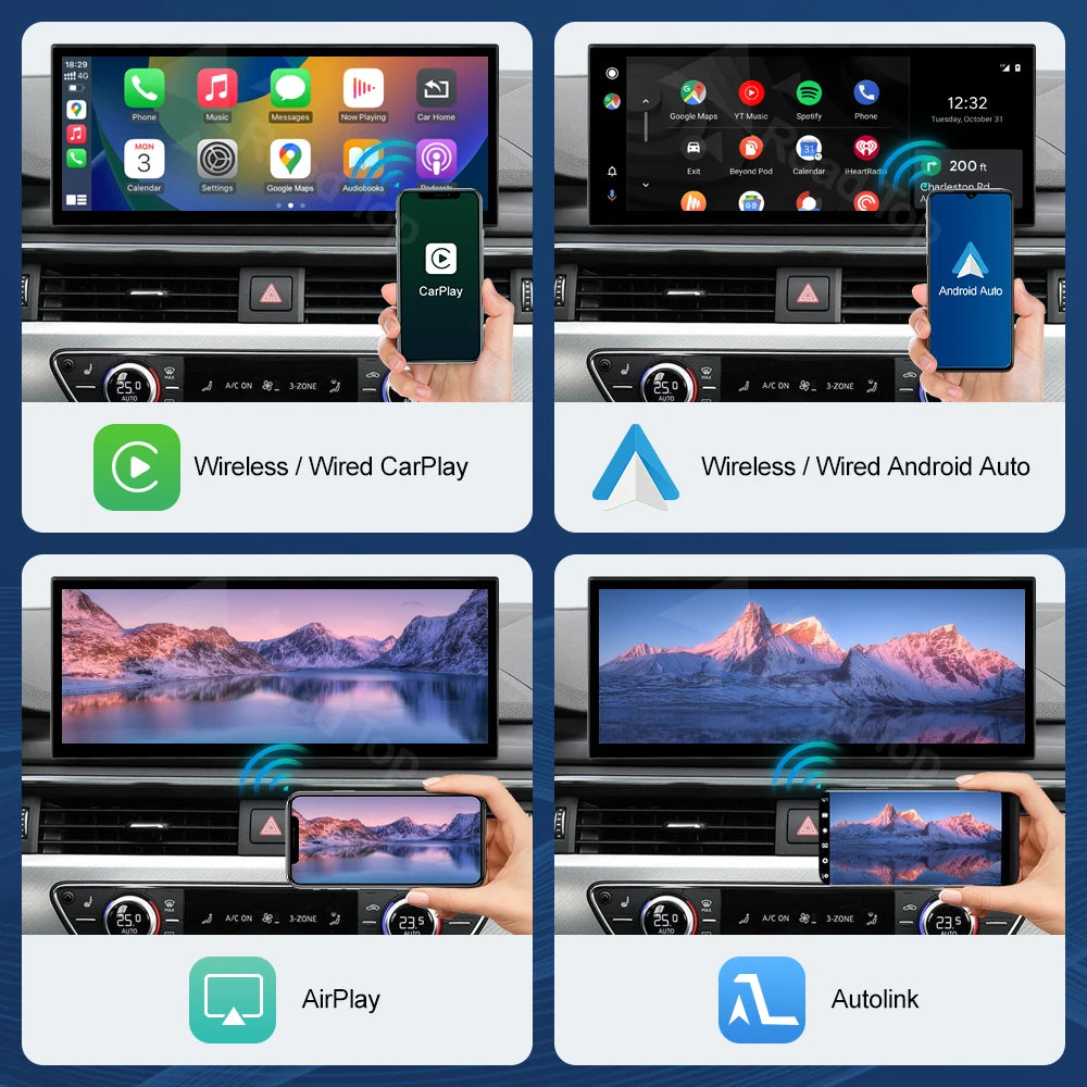 12.3inch Multimedia Display Touch Screen For Audi A4 S4 A5 S5 2014-2019 Airplay Miracast Function Wireless Carplay Android Auto