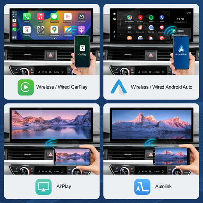 12.3inch Multimedia Display Touch Screen For Audi A4 S4 A5 S5 2014-2019 Airplay Miracast Function Wireless Carplay Android Auto