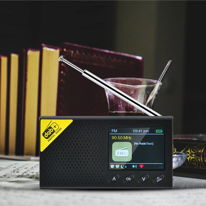 Portable Digital Radio Bluetooth-compatible 5.0 DAB/FM Receiver Broadcasting Player Rechargeable Lightweight Home office Radio