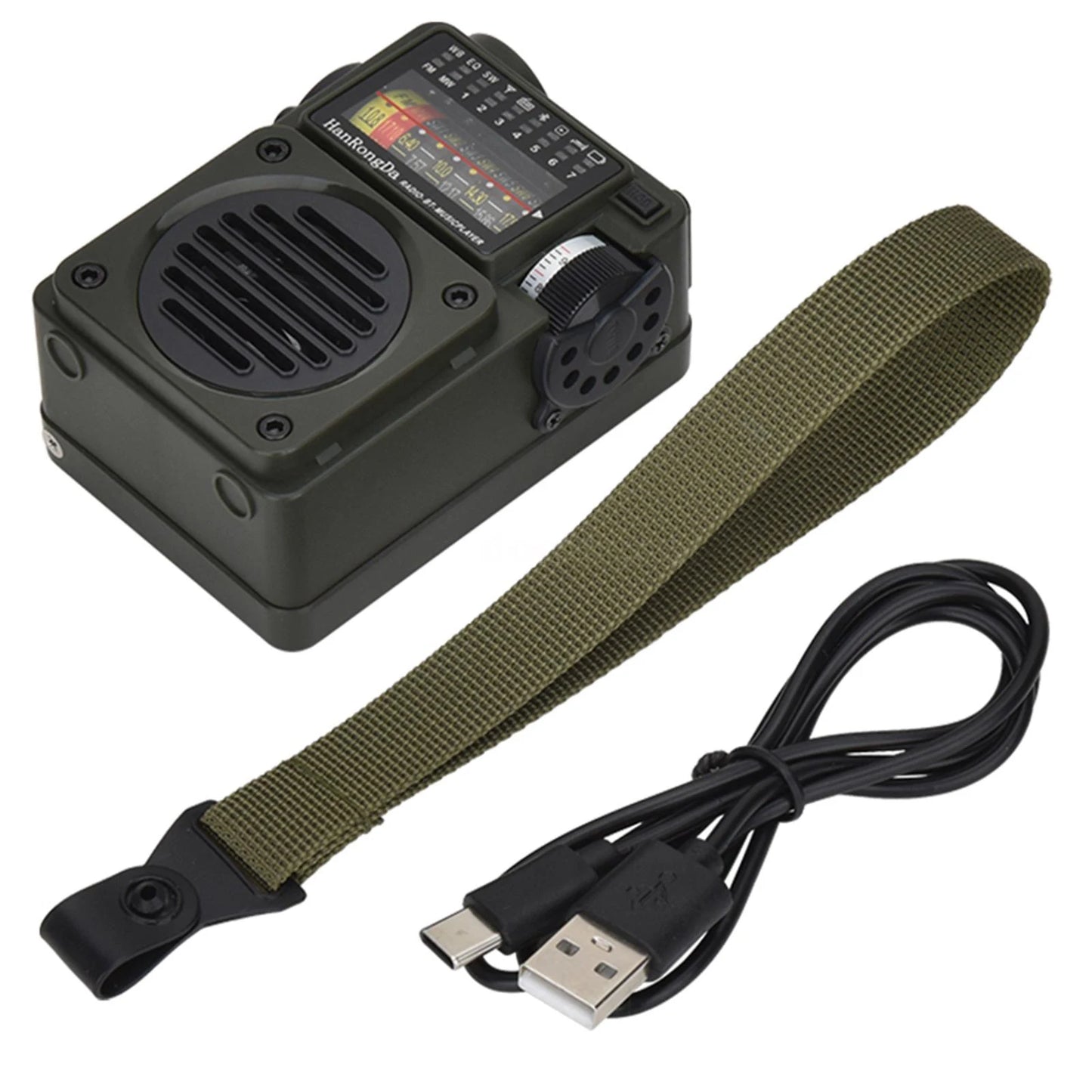 HRD-700 Full Band MW/FM /SW/WB Radio Portable Multimedia Music Player Portable Receive Signal Rechargeable Support Bluetooth TF