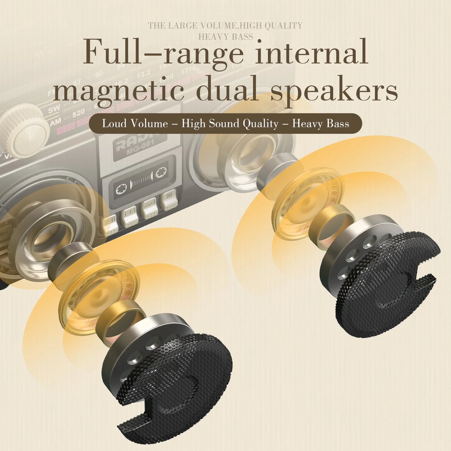 Retro multifunctional portable radio USB charging TF card player and AUX,AM/FM/SW bands,, suitable for family gatherings and out