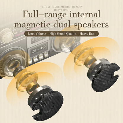 Retro multifunctional portable radio USB charging TF card player and AUX,AM/FM/SW bands,, suitable for family gatherings and out