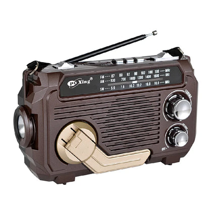 Hand Crank Radio Emergency Weather Radio Portable Power Bank Usb/Solar/Hand Crank Charging, Bluetooth Loud Volume