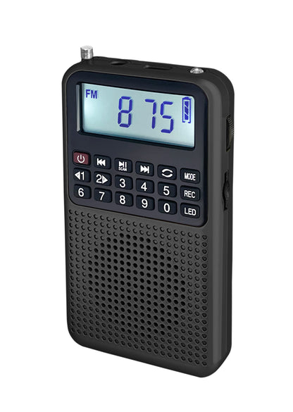 EONKO L-628 Bluetooth FM Radio with TF Card Slot Voice Recorder Flashlight LED Light Earphone Jack  Rechargeable Battery