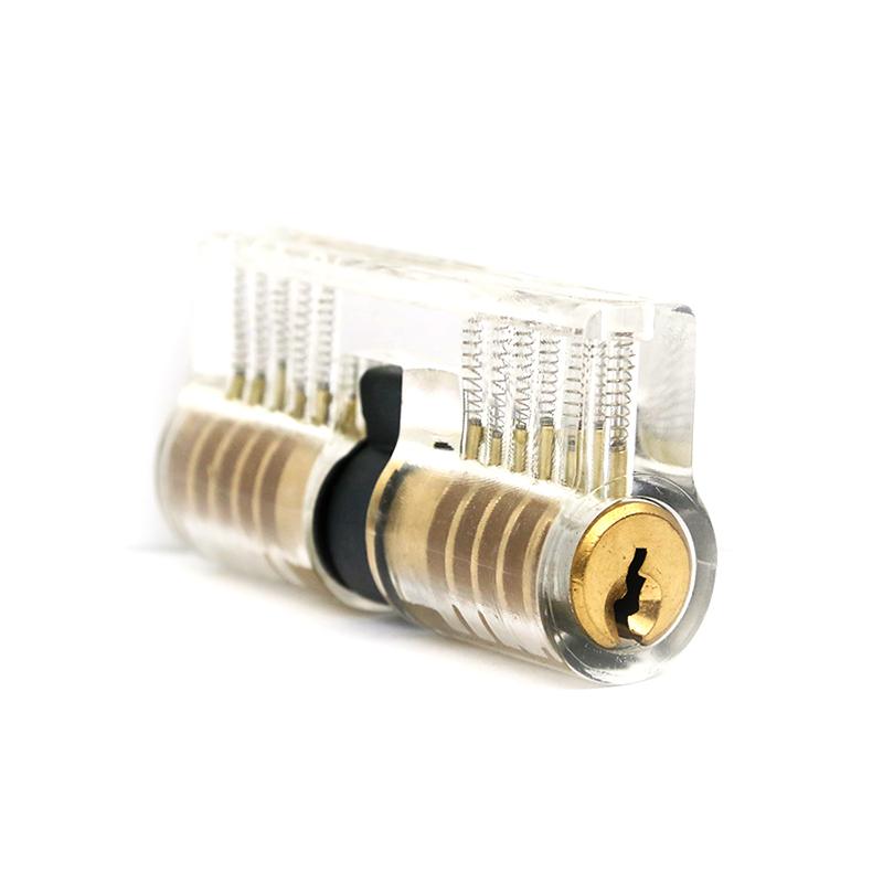 Clear 5 Pin Double-Sided Euro Cylinder Practice Lock