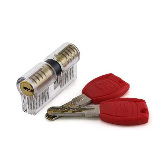 Clear Double-Ended 11 Pin Euro Cylinder Practice Lock