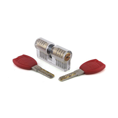 Clear Double-Ended 11 Pin Euro Cylinder Practice Lock