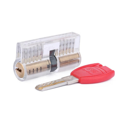 Clear Double-Ended 11 Pin Euro Cylinder Practice Lock