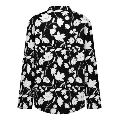 Flower  Versatile Notched V-Neck Tunic | Roll Tab 3/4 Sleeve Office Casual Top