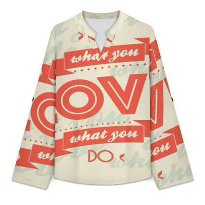 Do What You Love  Versatile Notched V-Neck Tunic | Roll Tab 3/4 Sleeve Office Casual Top