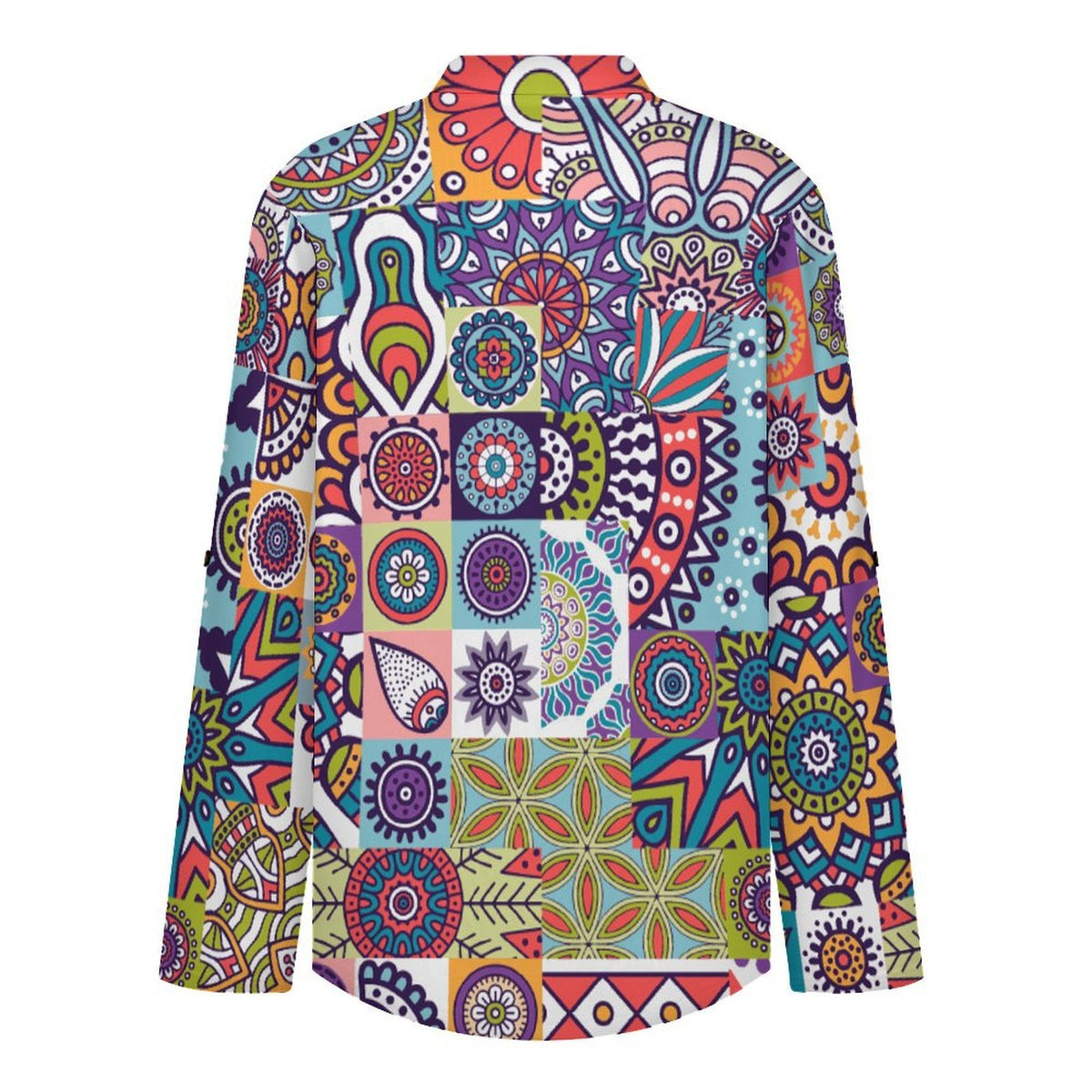 Vintage Pattern, Background  Versatile Notched V-Neck Tunic | Roll Tab 3/4 Sleeve Office Casual Top