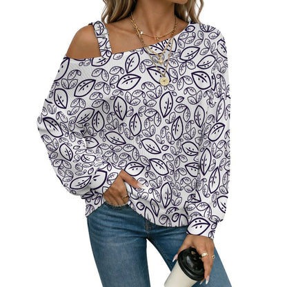 Long Sleeve Relaxed-Fit Solid Pullover Leaves
