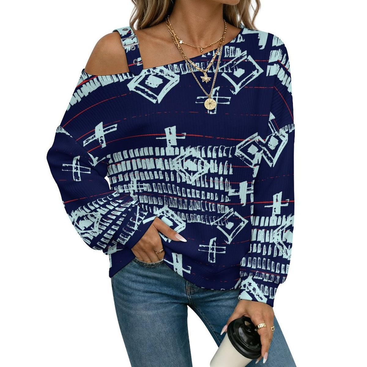 Women’s Off-Shoulder Knit Sweater Pattern