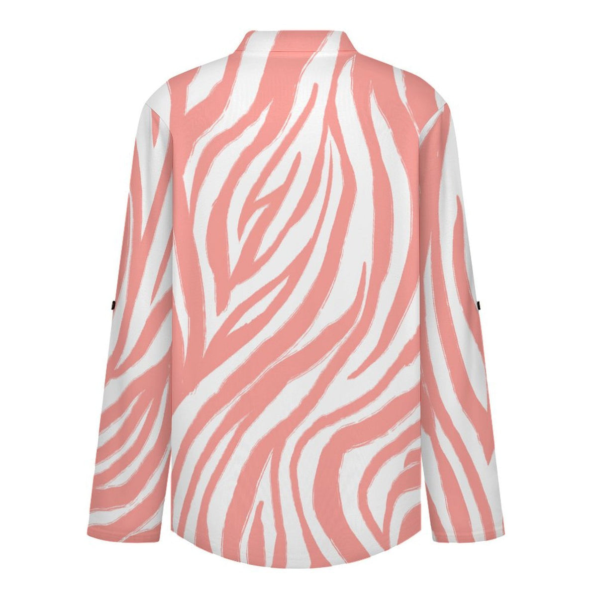 Versatile Notched V-Neck Tunic | Roll Tab 3/4 Sleeve Office Casual Top  Zebra Pattern, Repeating Pattern