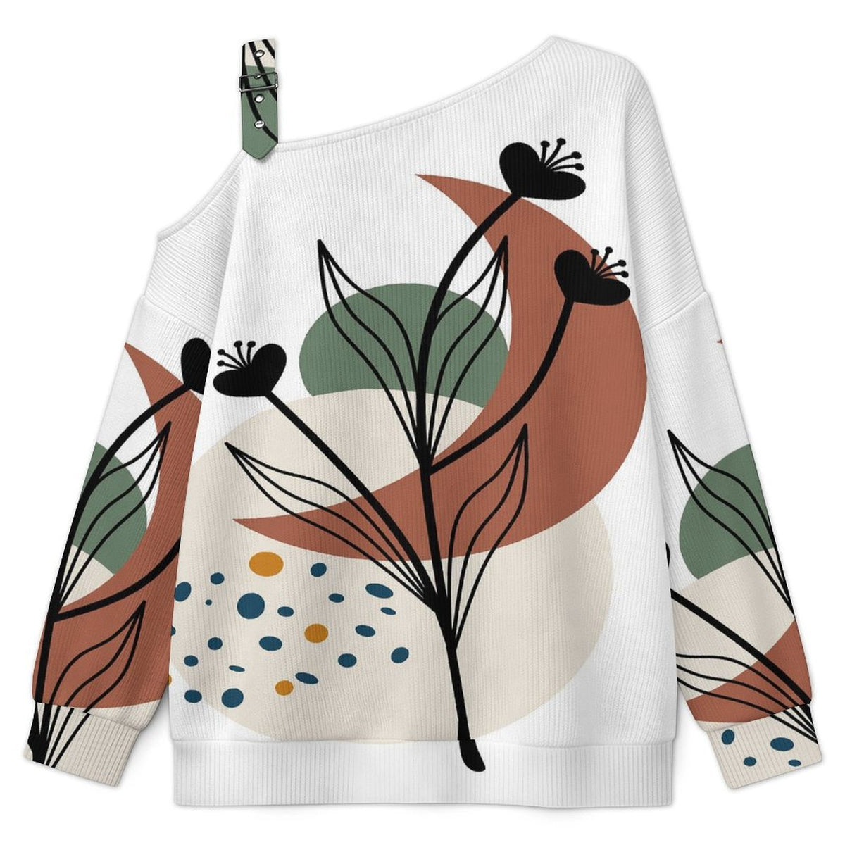 Women’s Off-Shoulder Knit Sweater Chinese Wind Scenery