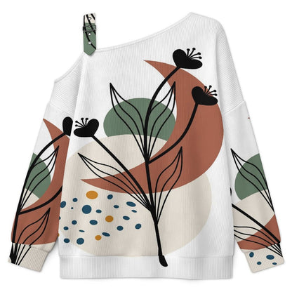 Women’s Off-Shoulder Knit Sweater Chinese Wind Scenery