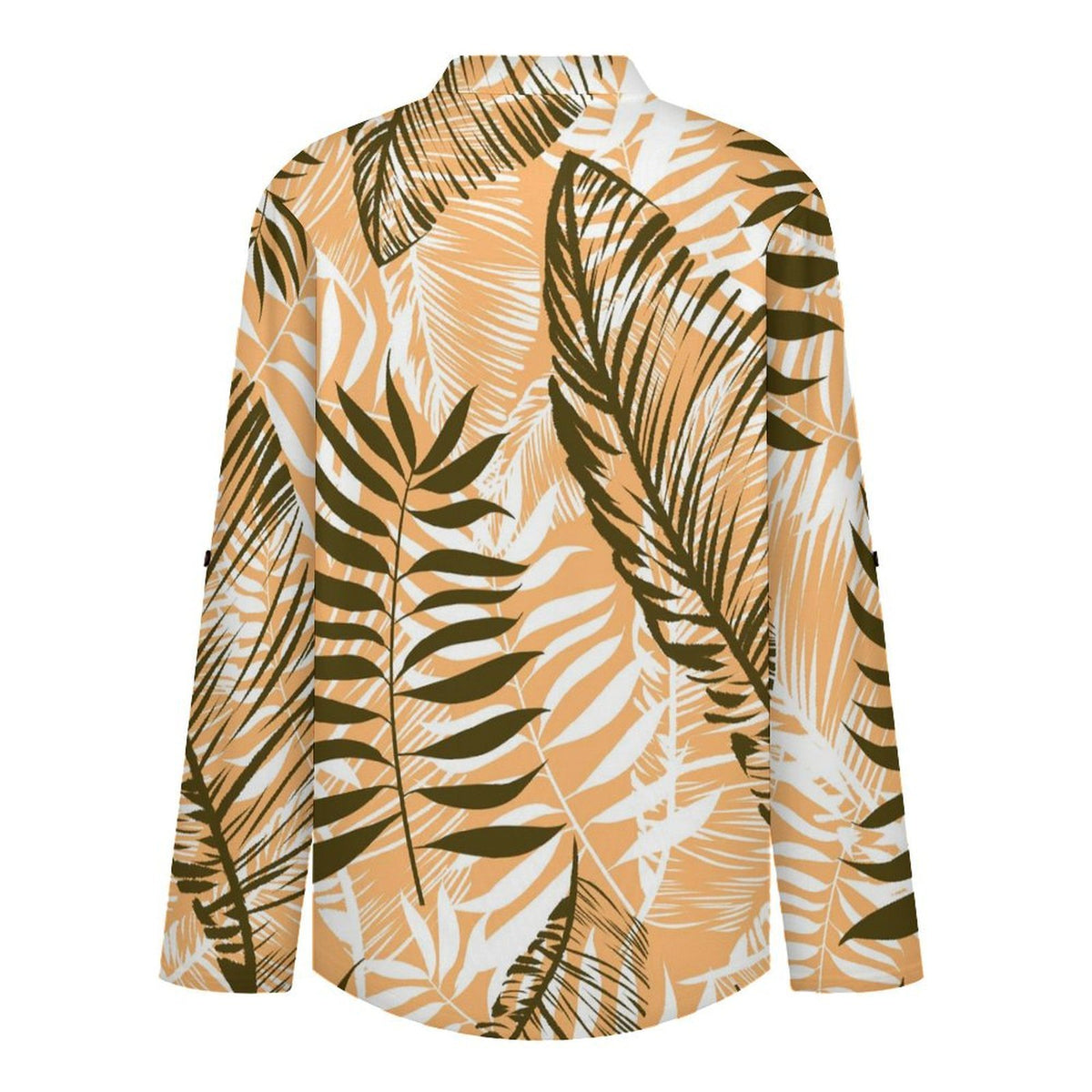 Stand-up Collar Long-sleeved Shirt Summer-flower-blue-yellow-full Print-T-shirt-phone Case white S Women’s V-Neck Blouses